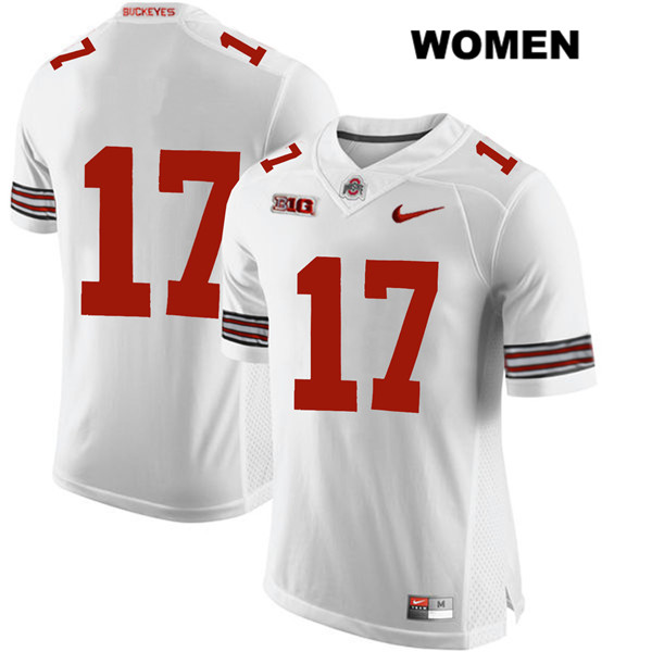 Ohio State Buckeyes Women's Alex Williams #17 White Authentic Nike No Name College NCAA Stitched Football Jersey QO19T10OF